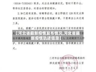 【河北省最新疫情发布情况,河北省最新疫情轨迹信息】