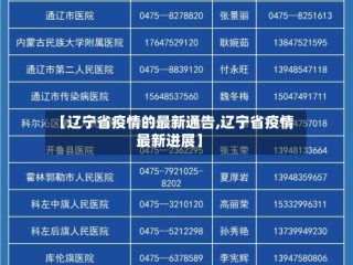 【辽宁省疫情的最新通告,辽宁省疫情最新进展】