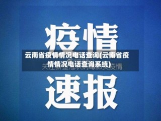 云南省疫情情况电话查询(云南省疫情情况电话查询系统)