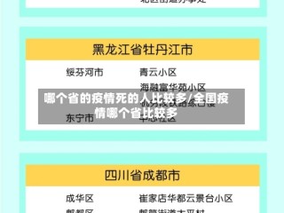 哪个省的疫情死的人比较多/全国疫情哪个省比较多