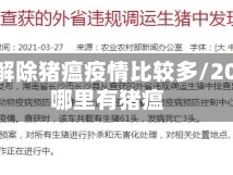 哪个省解除猪瘟疫情比较多/2021年哪里有猪瘟