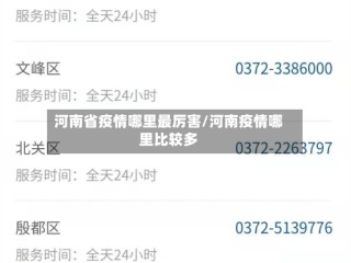 河南省疫情哪里最厉害/河南疫情哪里比较多