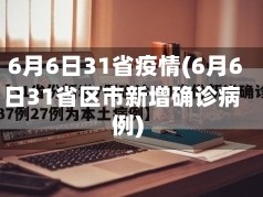 6月6日31省疫情(6月6日31省区市新增确诊病例)