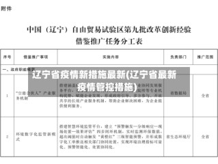 辽宁省疫情新措施最新(辽宁省最新疫情管控措施)