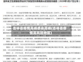 吉林省疫情高峰感染高峰(吉林省疫情高风险地区)