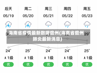 海南省疫情最新数据儋州(海南省儋州肺炎最新消息)