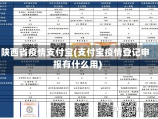 陕西省疫情支付宝(支付宝疫情登记申报有什么用)