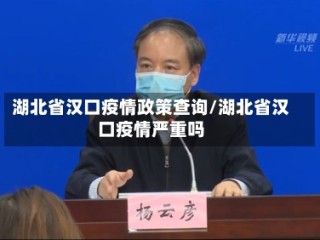 湖北省汉口疫情政策查询/湖北省汉口疫情严重吗