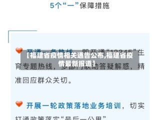 【福建省疫情相关通告公布,福建省疫情最新报道】
