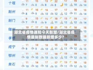 湖北省疫情通知今天新增/湖北省疫情最新数据新增多少?