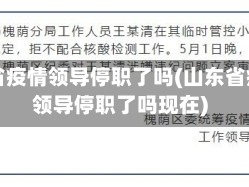 山东省疫情领导停职了吗(山东省疫情领导停职了吗现在)