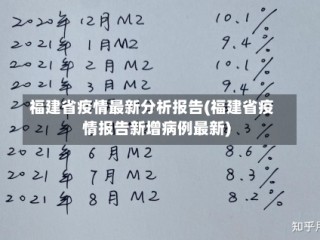 福建省疫情最新分析报告(福建省疫情报告新增病例最新)