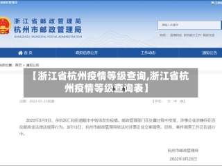 【浙江省杭州疫情等级查询,浙江省杭州疫情等级查询表】