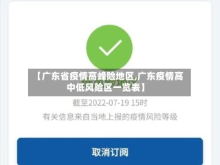 【广东省疫情高峰险地区,广东疫情高中低风险区一览表】