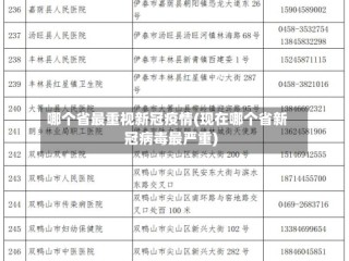 哪个省最重视新冠疫情(现在哪个省新冠病毒最严重)