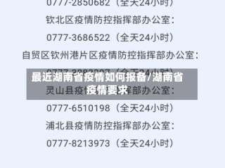 最近湖南省疫情如何报备/湖南省疫情要求