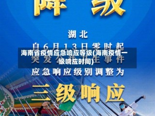 海南省疫情应急响应等级(海南疫情一级响应时间)