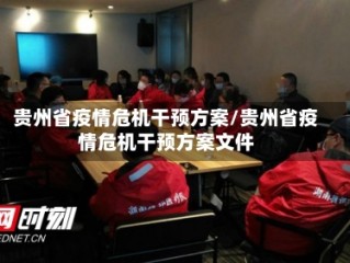 贵州省疫情危机干预方案/贵州省疫情危机干预方案文件