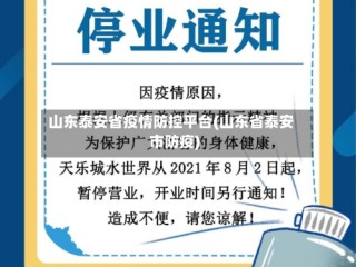 山东泰安省疫情防控平台(山东省泰安市防疫)