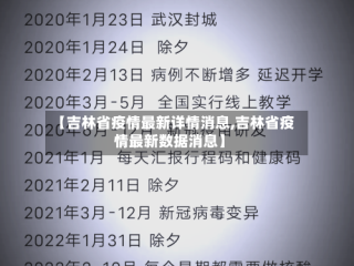【吉林省疫情最新详情消息,吉林省疫情最新数据消息】