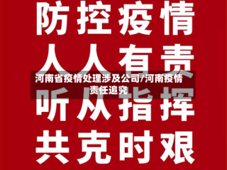 河南省疫情处理涉及公司/河南疫情责任追究