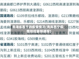 青海省西宁的疫情情况(青海西宁疫情防控最新通报)