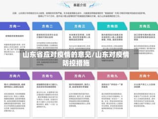 山东省应对疫情的意见/山东对疫情防控措施