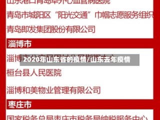 2020年山东省的疫情/山东去年疫情