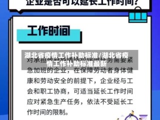 湖北省疫情工作补助标准/湖北省疫情工作补助标准最新