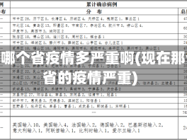 这次哪个省疫情多严重啊(现在那个省的疫情严重)