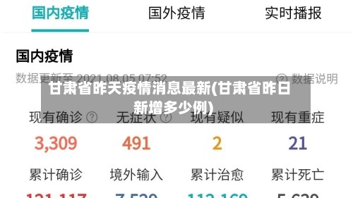 甘肃省昨天疫情消息最新(甘肃省昨日新增多少例)