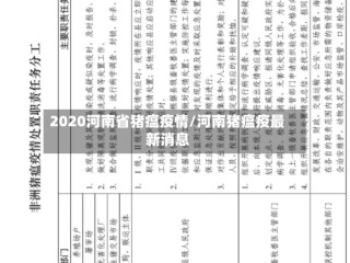 2020河南省猪瘟疫情/河南猪瘟疫最新消息