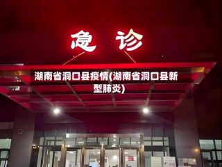 湖南省洞口县疫情(湖南省洞口县新型肺炎)