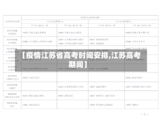 【疫情江苏省高考时间安排,江苏高考期间】