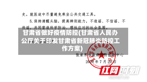甘肃省做好疫情防控(甘肃省人民办公厅关于印发甘肃省新冠肺炎防控工作方案)