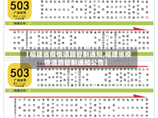 【福建省疫情道路管制通知,福建省疫情道路管制通知公告】