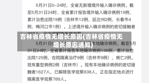 吉林省疫情无增长原因(吉林省疫情无增长原因通知)
