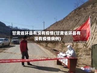 甘肃省环县有没有疫情(甘肃省环县有没有疫情病例)