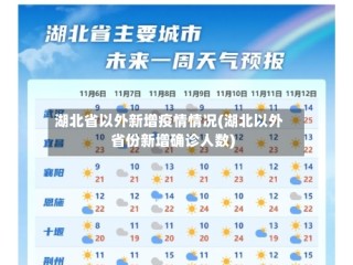 湖北省以外新增疫情情况(湖北以外省份新增确诊人数)