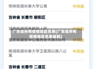 广东省所有疫情地区名单(广东省所有疫情地区名单最新)