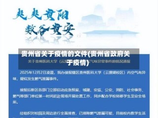 贵州省关于疫情的文件(贵州省政府关于疫情)