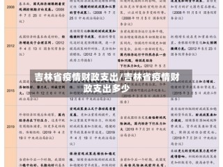吉林省疫情财政支出/吉林省疫情财政支出多少