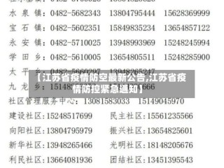 【江苏省疫情防空最新公告,江苏省疫情防控紧急通知】