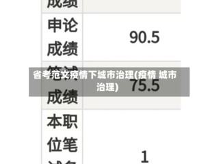 省考范文疫情下城市治理(疫情 城市治理)