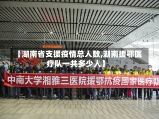 【湖南省支援疫情总人数,湖南援鄂医疗队一共多少人】