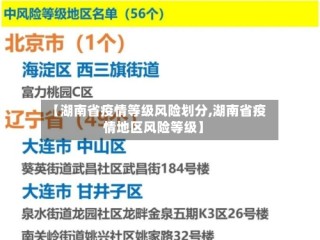 【湖南省疫情等级风险划分,湖南省疫情地区风险等级】