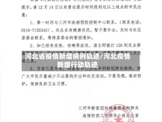 河北省疫情新增病例轨迹/河北疫情新增行动轨迹