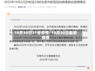 10月30日31省疫情/10月30日最新疫情