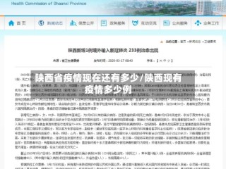 陕西省疫情现在还有多少/陕西现有疫情多少例