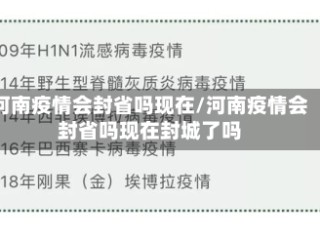 河南疫情会封省吗现在/河南疫情会封省吗现在封城了吗